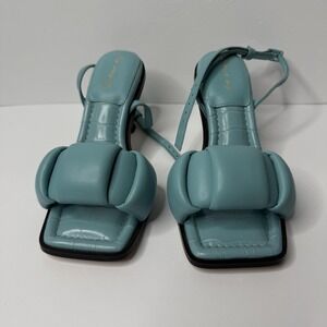 Circus NY Sandal x Sam Eldeman Womens Size 6 Blue Strappy Block Heel Square Shoe